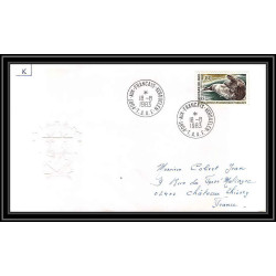 0185 Taaf terres australes Antarctic Lettre (cover) 18/08/1983 FAUNE LEOPARD DE MER