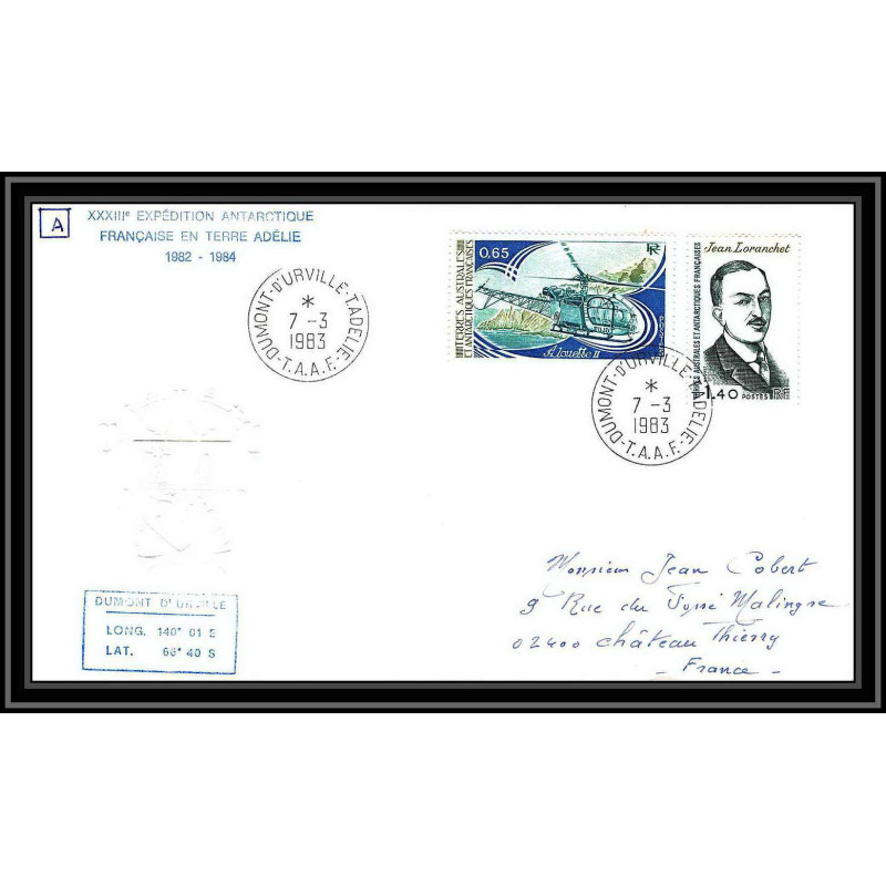 0198 Taaf terres australes Antarctic Lettre (cover) 07/03/1983