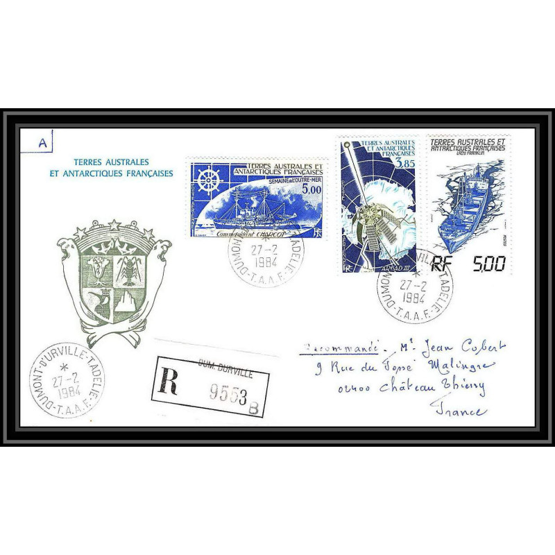 0223 Taaf terres australes Antarctic Lettre (cover) 27/02/1984 recommandé