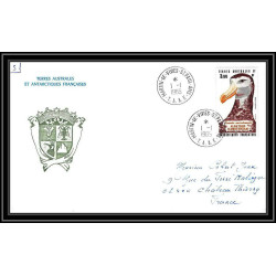 0229 Taaf terres australes Antarctic Lettre (cover) 01/01/1985 PA 87 FAUNE OISEAU 