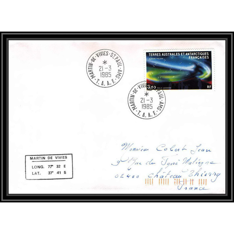 0250 Taaf terres australes Antarctic Lettre (cover) 21/03/1985