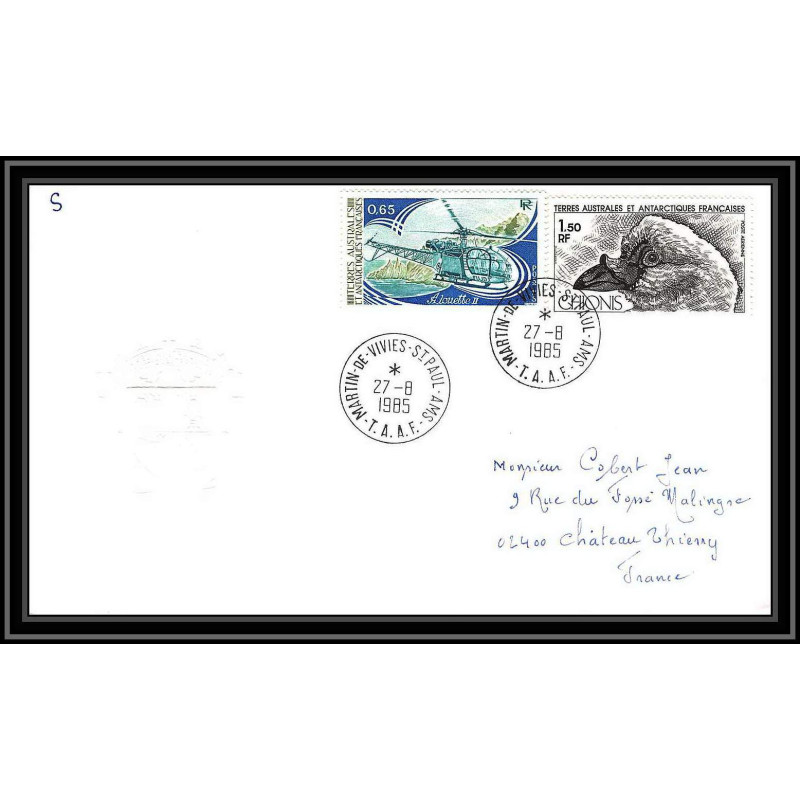 0258 Taaf terres australes Antarctic Lettre (cover) 27/08/1985