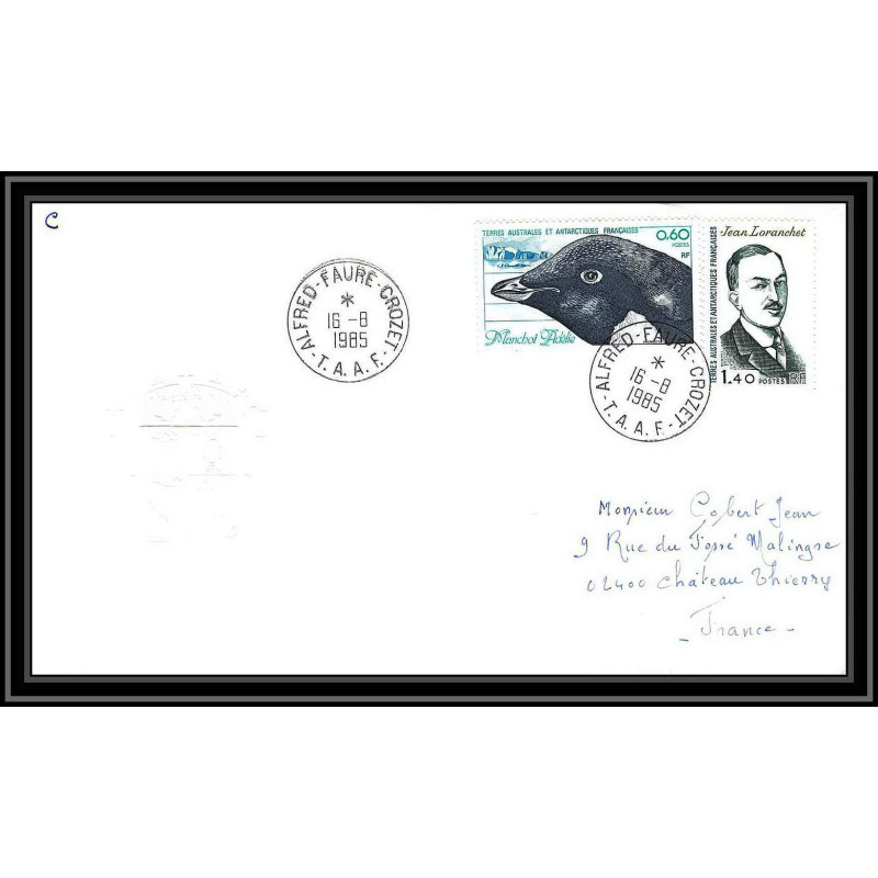0259 Taaf terres australes Antarctic Lettre (cover) 16/08/1985 