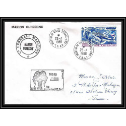 0275 Taaf terres australes Antarctic Lettre (cover) 25/07/1986
