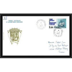 0289 Taaf terres australes Antarctic Lettre (cover) 01/01/1987 N° 129 Aviso transport "Eure" 