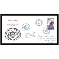 0300 Taaf terres australes Antarctic Lettre (cover) 1987 PA 97 Voilier bateau (bateaux ship ships) charcot recommandé