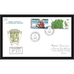 0308 Taaf terres australes Antarctic Lettre (cover) 01/01/1988 N° 135 + 131 Navires de liaison : "Le gros ventre