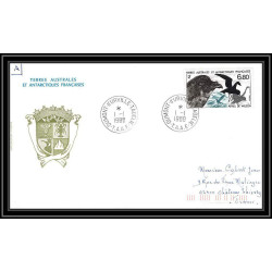0314 Taaf terres australes Antarctic Lettre (cover) 01/01/1988 N° 132 Flore et faune antarctique : "Pétrel de Wilson