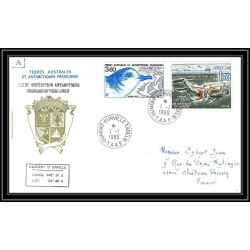 0330 Taaf terres australes Antarctic Lettre (cover) 01/01/1989 N° 142 + 146 Petrel bleu Plongée autonome