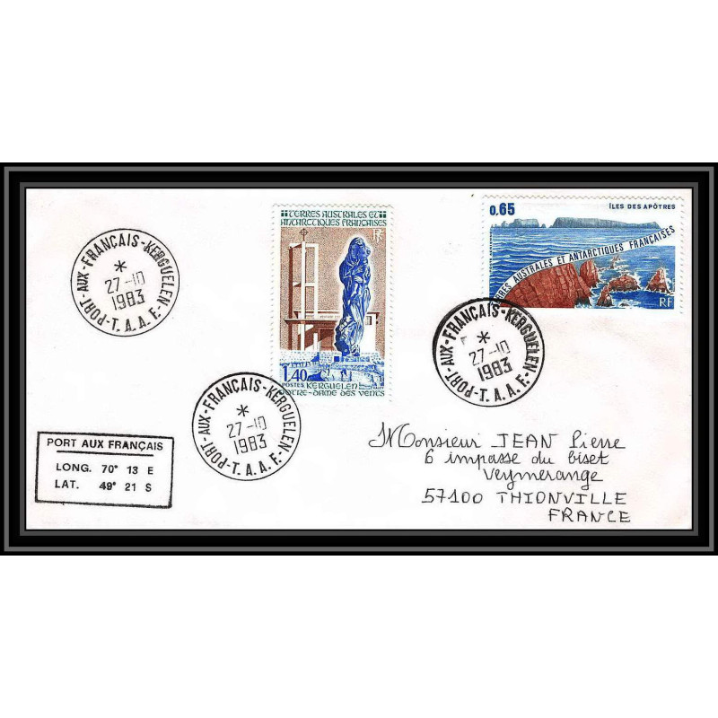 0715 Taaf terres australes Antarctic Lettre (cover) 27/10/1983 