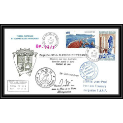 0734 Taaf terres australes Antarctic Lettre (cover) 17/12/1983 Dufresne op 84/2 chef cuisine 34ème mission Signé signed