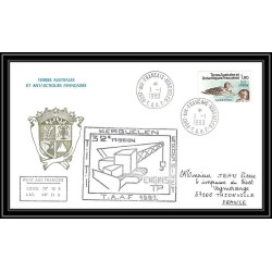 0737 Taaf terres australes Antarctic Lettre (cover) 01/01/1983 KERGUELEN 32 ème MISSION