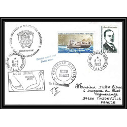 0740 Taaf terres australes Antarctic Lettre (cover) 08/03/1983 MD 35 DRAKAR Signé signed