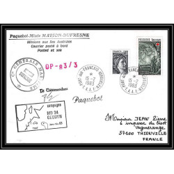 0741 Taaf terres australes Antarctic Lettre (cover) 15/02/1983 CAMPAGNE MD34 GEODYN Signé signed 