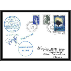 0746 Taaf terres australes Antarctic Lettre (cover) 17/03/1983 SAPMER AUSTRAL Signé signed paquebot
