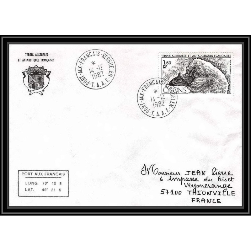 0748 Taaf terres australes Antarctic Lettre (cover) 14/12/1983 KERGUELEN CHIONIS