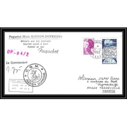 0750 Taaf terres australes Antarctic Lettre (cover) 17/12/1983 divers Dufresne Signé signed paquebot 