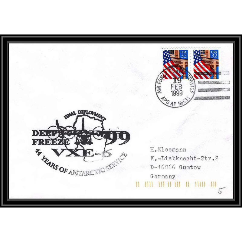 0842 USA Antarctic Lettre (cover) 1999 Deep freeze