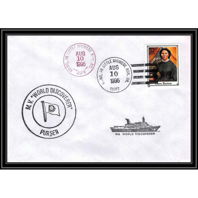 0844 USA Antarctic Lettre (cover) 1995 PURSER MV WORLD DISCOVER