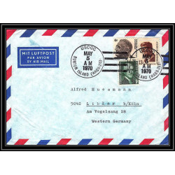 0859 USA Antarctic Lettre (cover) 1970 RARE BURTON ISLAND