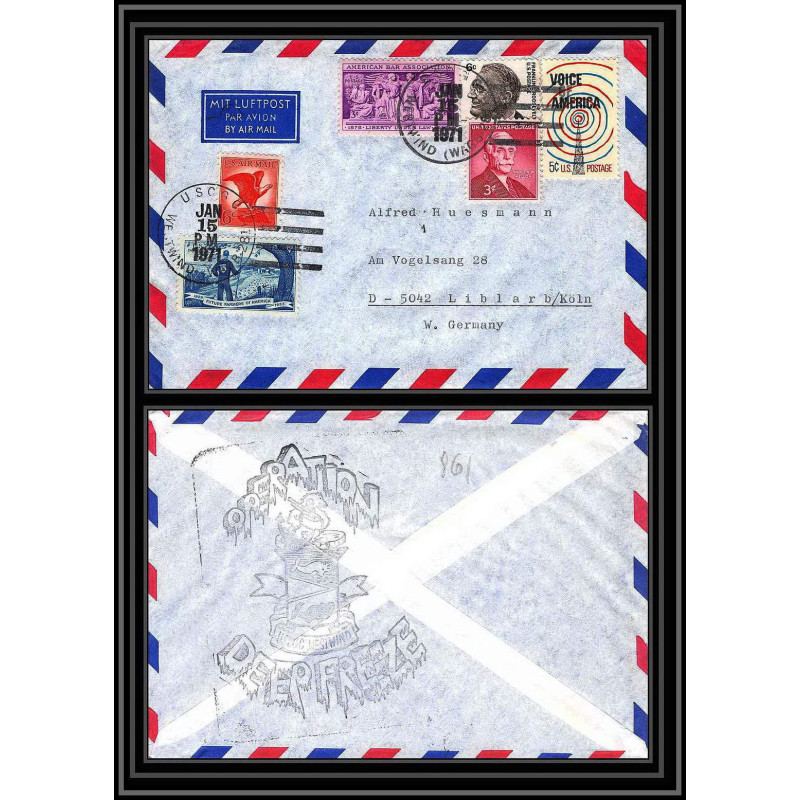 0861 USA Antarctic Lettre (cover) 1971 RARE Deep freeze