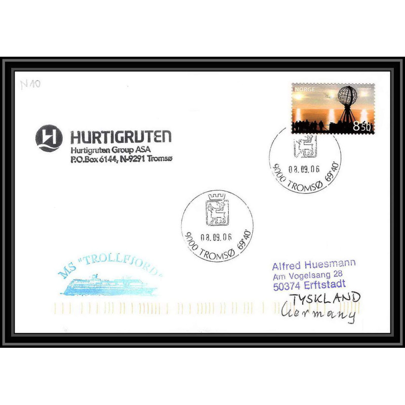0877 Skandinavien Arktis Lettre (cover) Norvège (Norway) Antarctic 2006 HURTIGRIJTEN