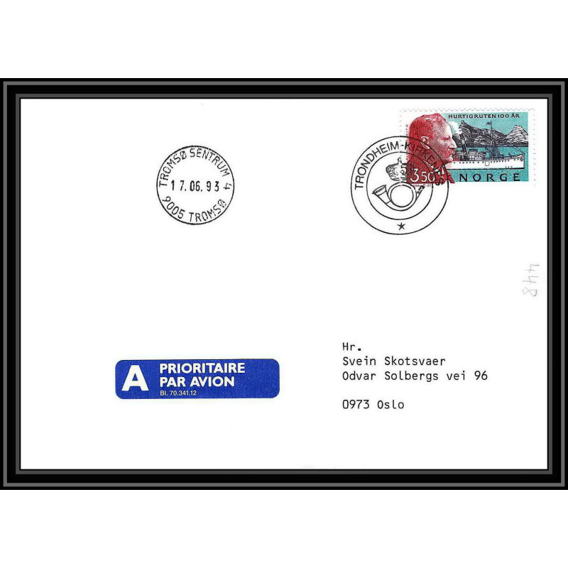 0890 Skandinavien Arktis Lettre (cover) Norvège (Norway) Antarctic 1993