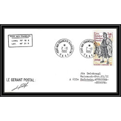0961 Taaf terres australes Antarctic Lettre (cover) 1980 Signé signed signed autograph