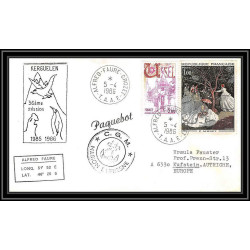 0974 Taaf terres australes Antarctic Lettre (cover) jour de l'an 1986 36ème mission