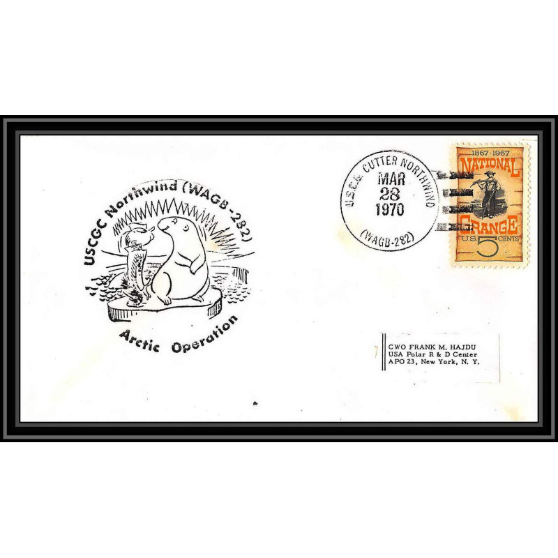 0992 Antarctic Polar Antarctica USA Lettre (cover) 28/03/1970 USCGC NORTHWIND WAGB 232
