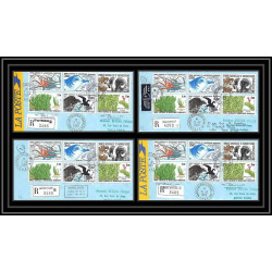 1160 lot de 4 Lettres avec cad différents Taaf terres australes Antarctic covers 1989 Signé signed recommandé betemp