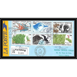 1160 lot de 4 Lettres avec cad différents Taaf terres australes Antarctic covers 1989 Signé signed recommandé betemp