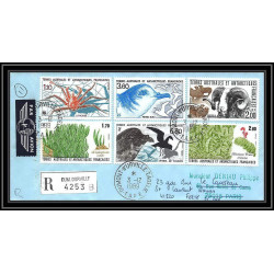1160 lot de 4 Lettres avec cad différents Taaf terres australes Antarctic covers 1989 Signé signed recommandé betemp