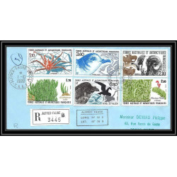 1160 lot de 4 Lettres avec cad différents Taaf terres australes Antarctic covers 1989 Signé signed recommandé betemp