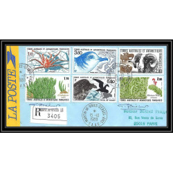 1160 lot de 4 Lettres avec cad différents Taaf terres australes Antarctic covers 1989 Signé signed recommandé betemp