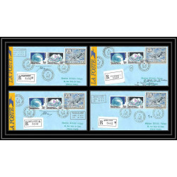 1161 lot de 4 Lettres avec cad différents Taaf terres australes Antarctic covers N°103 Signé signed recommandé