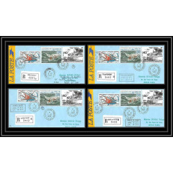 1163 lot de 4 Lettres avec cad différents Taaf terres australes Antarctic covers N°104 -1989 recommandé