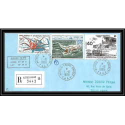 1163 lot de 4 Lettres avec cad différents Taaf terres australes Antarctic covers N°104 -1989 recommandé