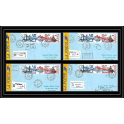 1164 lot de 4 Lettres avec cad différents Taaf terres australes Antarctic covers N°106A 1989 recommandé