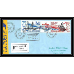 1164 lot de 4 Lettres avec cad différents Taaf terres australes Antarctic covers N°106A 1989 recommandé