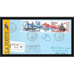 1164 lot de 4 Lettres avec cad différents Taaf terres australes Antarctic covers N°106A 1989 recommandé