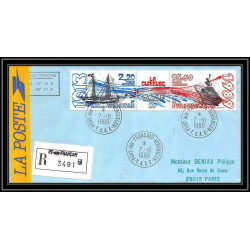 1164 lot de 4 Lettres avec cad différents Taaf terres australes Antarctic covers N°106A 1989 recommandé