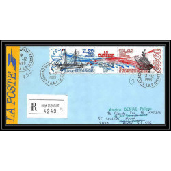 1164 lot de 4 Lettres avec cad différents Taaf terres australes Antarctic covers N°106A 1989 recommandé