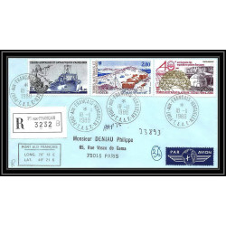 1165 lot de 4 Lettres cad différents Taaf terres australes Antarctic covers N°102 IGLOO 1988- Signé signed recommandé