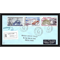 1165 lot de 4 Lettres cad différents Taaf terres australes Antarctic covers N°102 IGLOO 1988- Signé signed recommandé