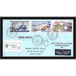 1165 lot de 4 Lettres cad différents Taaf terres australes Antarctic covers N°102 IGLOO 1988- Signé signed recommandé