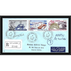 1165 lot de 4 Lettres cad différents Taaf terres australes Antarctic covers N°102 IGLOO 1988- Signé signed recommandé