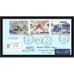 1167 lot 4 Lettres cad différents Taaf terres australes Antarctic covers N°96/99 Satellite 1988 espace space recommandé