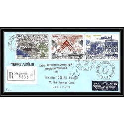 1167 lot 4 Lettres cad différents Taaf terres australes Antarctic covers N°96/99 Satellite 1988 espace space recommandé