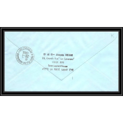 1168 lot de 4 Lettres cad différents Taaf terres australes Antarctic covers FLORE 1989 Signé signed betemp recommandé